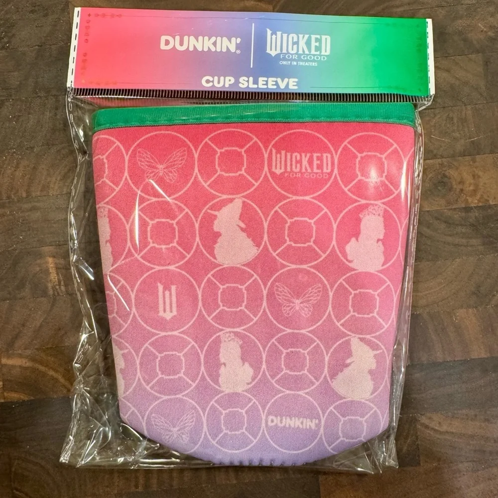 ✨ Dunkin’ “Wicked for Good” Cup Sleeve – Green & Pink | Limited Edition